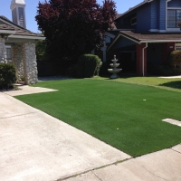 Fake Lawn Turlock, California Backyard Deck Ideas, Small Front Yard Landscaping