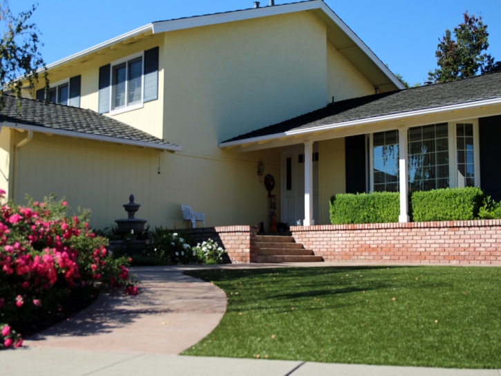 Fake Turf Valley Home, California Backyard Deck Ideas, Front Yard