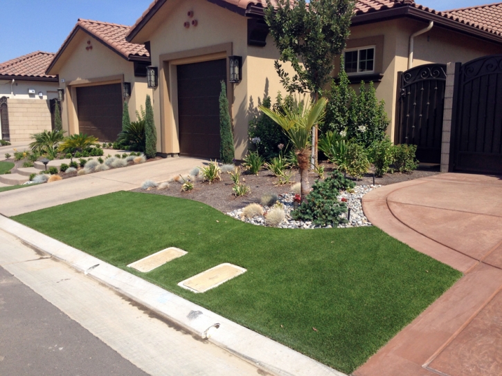 Plastic Grass Grayson, California Garden Ideas, Small Front Yard Landscaping